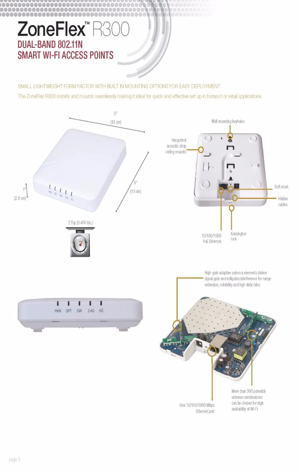 Ruckus Wireless ZoneFlex R300 901-R300-WW02(alike 901-R300-US00) Indoor Access Point WI-FI Not include power Injector