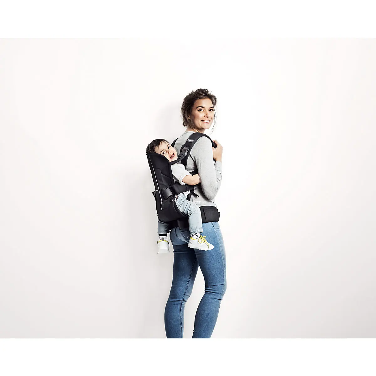 Рюкзак BabyBjorn One Soft Cotton Mix, деним серый