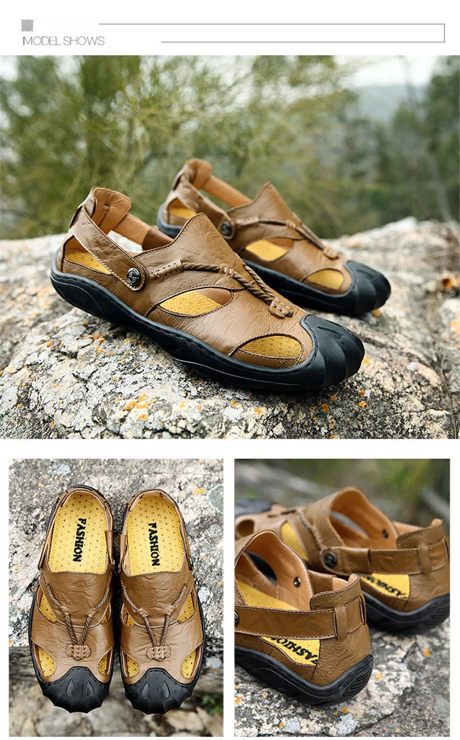 Лето стиль Мужская мягкое дно вырез Baotou сандалии Удобные сандалии на плоской подошве кожа большие размеры мужские уличные пляжная обувь