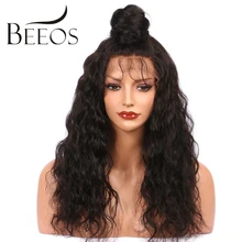 BEEOS 150% Density Curly Full Lace Human Hair Wigs For Black Women With Baby Hair Pre Plucked Brazilian Remy Hair Bleached Knots