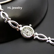 24 г 925 стерлингов Серебряные ювелирные изделия часы Браслеты для Для женщин jewelry Винтаж S925 одноцветное тайский серебряная цепочка наручные часы браслет