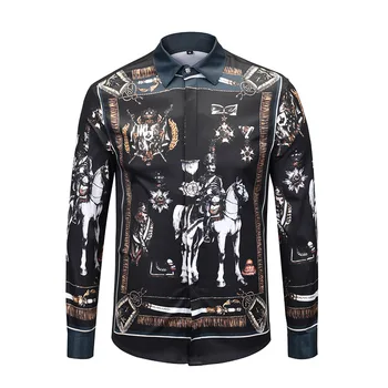 

XIMIWUA Newest Style Men Shirts Floral Shirt Long Sleeve High Quality Chemise Homme Men Clothing 2019 Camisa Masculina Large