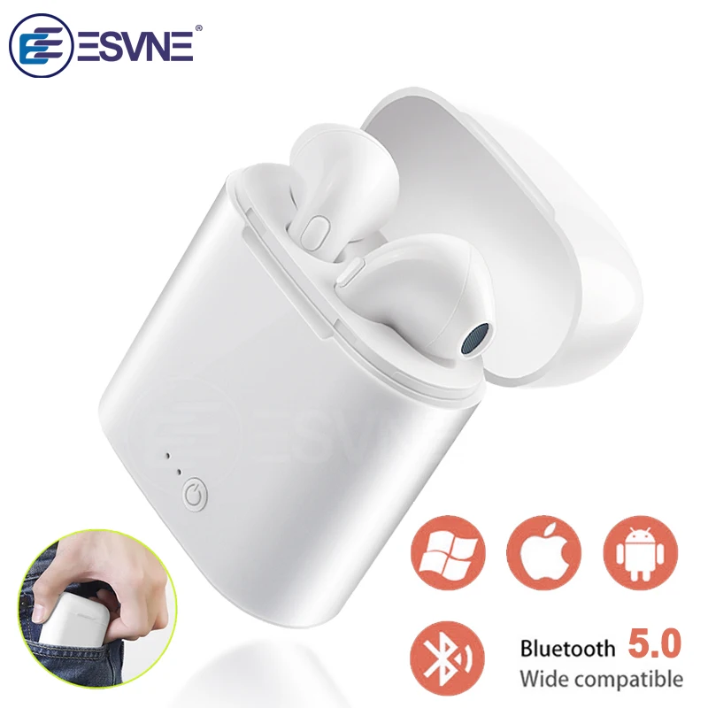 ESVNE I7s TWS беспроводные Bluetooth наушники стерео вкладыши гарнитура с зарядным