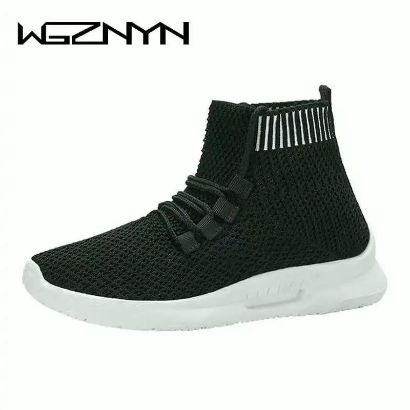 

NEW Breathable Ankle Boot Women Socks Shoes Female Sneakers Casual Elasticity Wedge Platform Shoes zapatillas Mujer Soft Sole W3