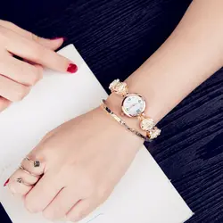 Relojes mujer Для женщин браслет часов Top Brand роскошные стразы цветок браслет дамы кварцевые наручные часы Relogio Feminino