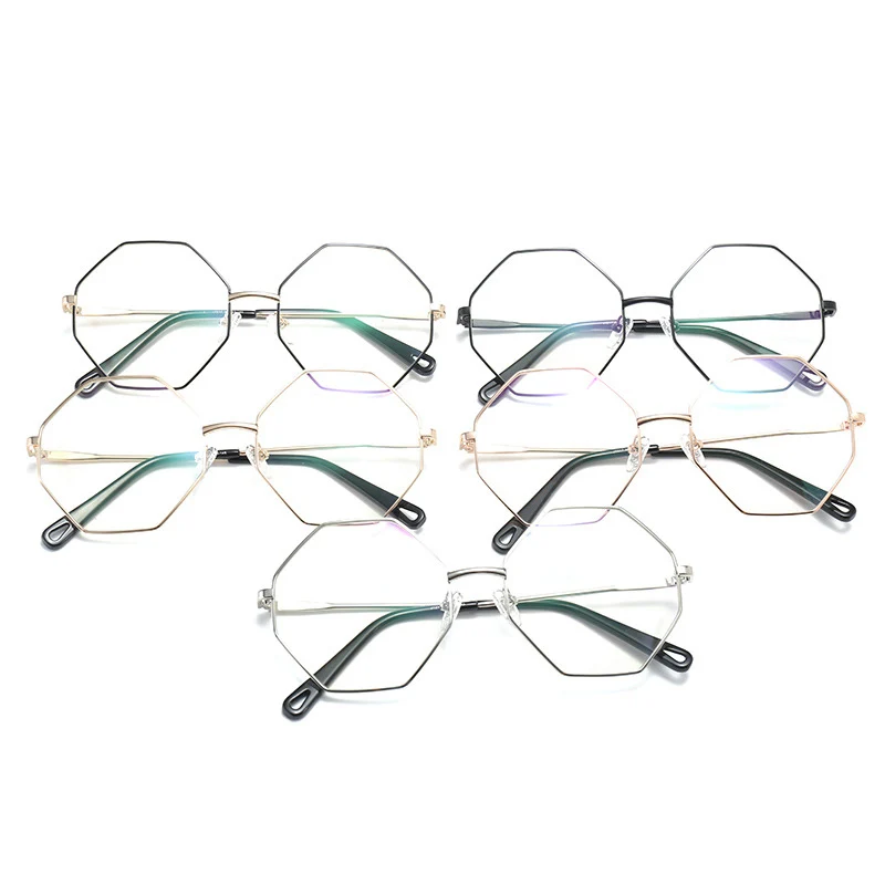 Унисекс шестигранные компьютерные прозрачные очки для женщин и мужчин анти синий светильник линзы очки ретро сплав очки прозрачные
