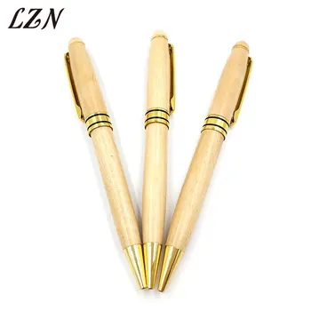 

LZN 50pcs Wooden Recycled Pen High Quality Gift pen Business Meeting Gift Sign Pen For Teacher Colleague Commercial Promotion