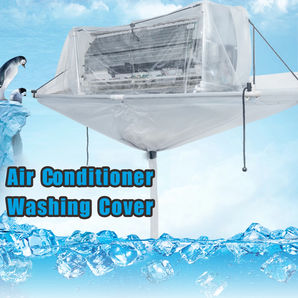 Totally Enclosed Type Air Conditioner Cleaning Washing Tool Ceiling