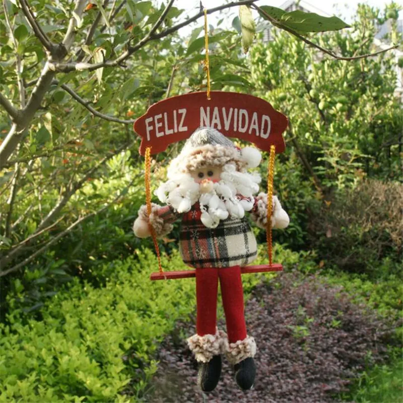Детская Рождественская игрушка, выдвижная Рождественская Кукла Санта/Снеговик/олень, Рождественское украшение, Рождественская елка, подвесное украшение, подарки, 4 стиля