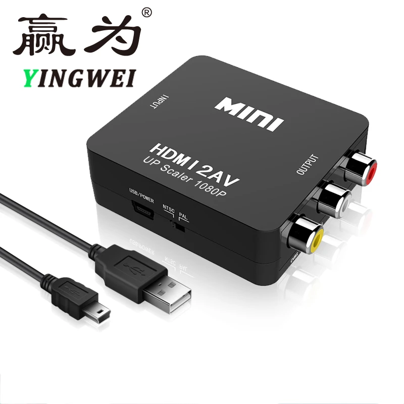 HDMI to RCA AV Converter HDMI to AV adapter Android TV Smart Box Laptop Chromecast for 1080P 720P 480P NTSC/PAL HDMI2AV