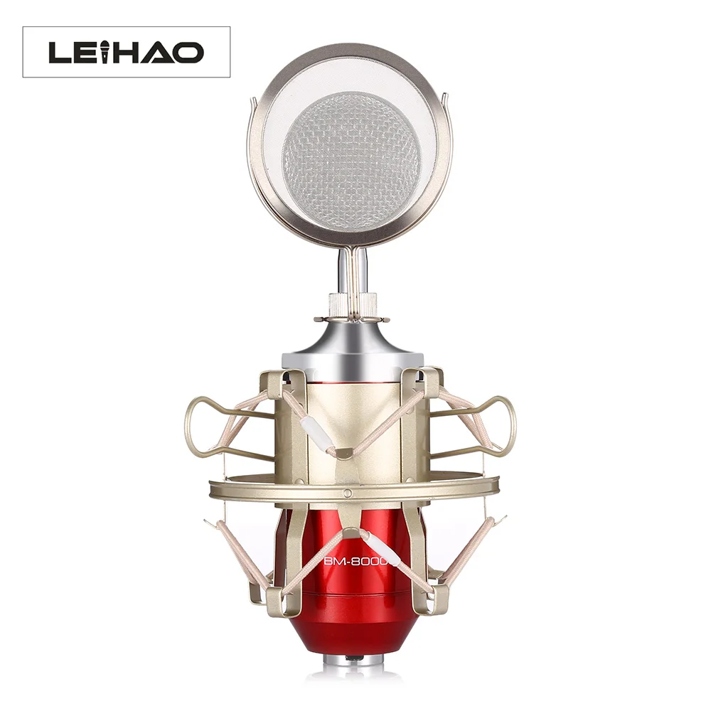 

LEIHAO BM - 8000 BM8000 Professional Sound Studio Recording Condenser Microphone with 3.5mm Plug Stand Holder