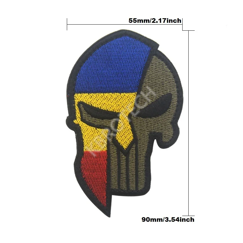 Румынский Национальный Флаг Молон Labe вышивка патч, вышитые патчи Военная Тактическая плечевая повязка вышивка для одежды - Цвет: Romania