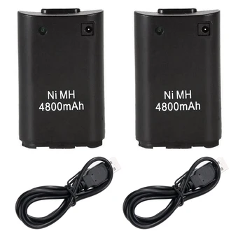 

2x 4800mAh Rechargeable Battery Pack + USB Charger Cable for Xbox 360 Wireless Game Controller Gamepads For Xbox 360 Battery