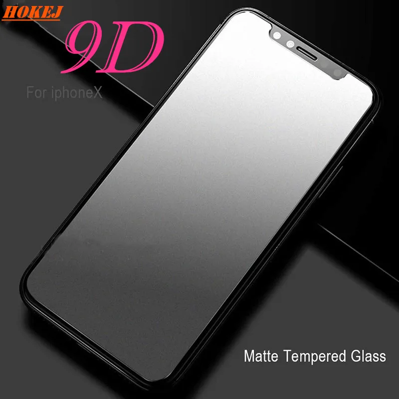 

HOKEJ Frosted privacy screen protector For iPhone X XS 6 6s 7 8 Plus 9D tempered glass Screen Protector+clean kits