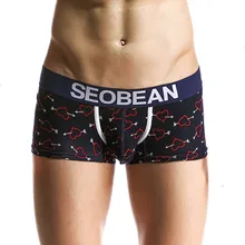 Новые мужские хлопковые трусы-боксеры SEOBEAN, сексуальное нижнее белье с низкой талией, удобные модные мужские трусы-боксеры, 3 цвета, M, L, XL, XXL