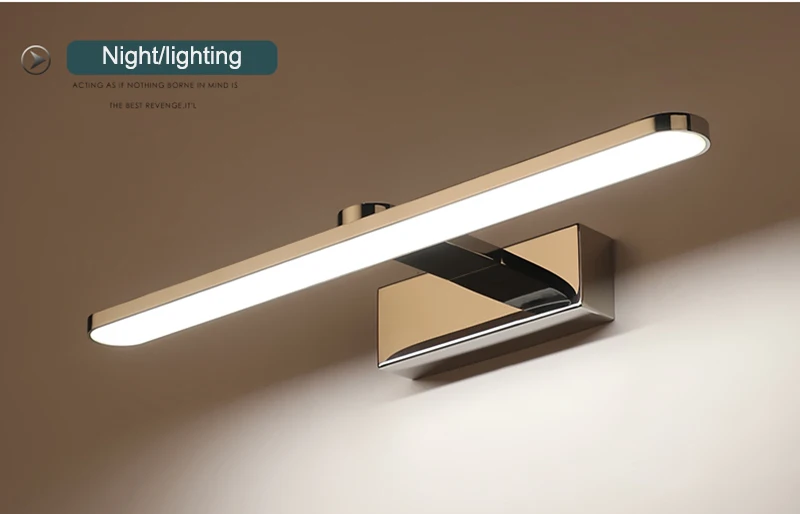Современный светодиодный светильник-косметичка с передним зеркалом для ванной комнаты, настенный светильник для спальни, светильник из нержавеющей стали, настенный светильник