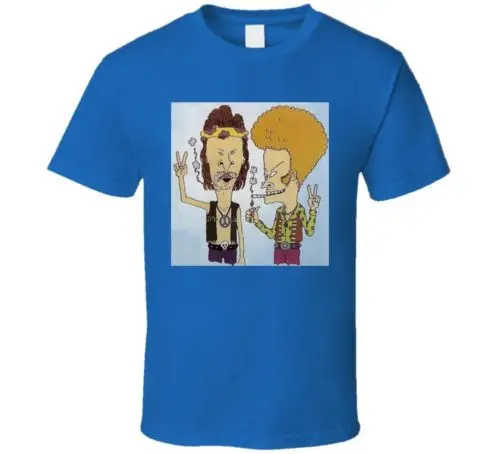 

Bevis and Butthead Hippy funny cartoon T Shirt Cartoon t shirt men Unisex New Fashion tshirt free shipping top ajax