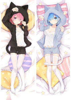 

March 2018 update re zero kara hajimeru isekai seikatsu sexy rem & ram Pillow cover anime Dakimakura body pillowcase