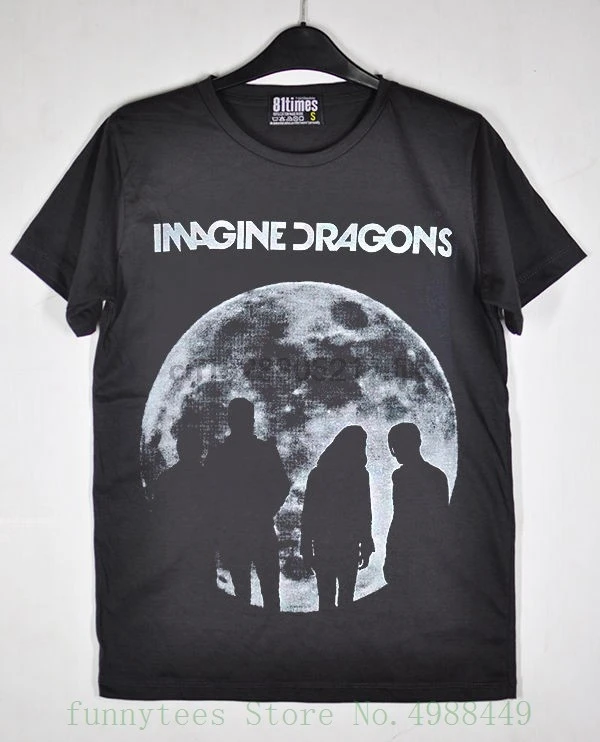 Imagine Dragons The Moon Dan Reynolds Ben Mckee темно-серая хлопковая футболка унисекс модные рубашки