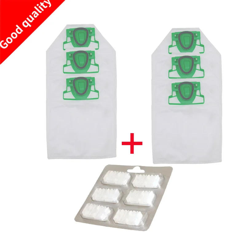 

wuyan 1 pallet freshener 6-piece dust Bag for folletto Vorwerk Kobold VK200 FP200 Vacuum Cleaner spare parts