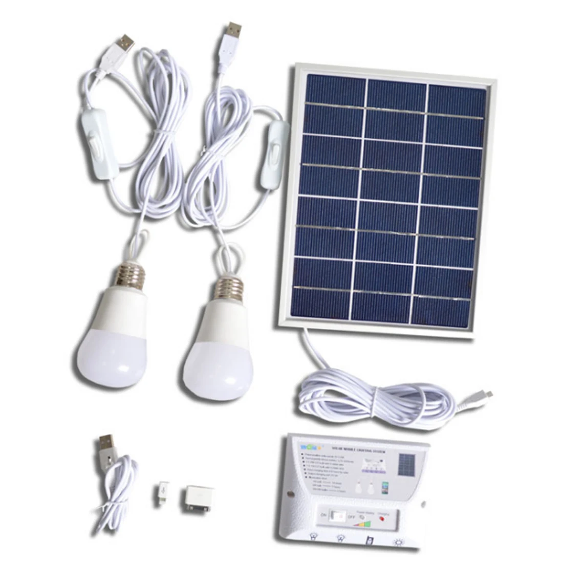 

SOPATiO Solar Power Bank Lighting System Portable Home Light Kit With Solar Panel For Indoor Outdoor Camping Garage Emergency