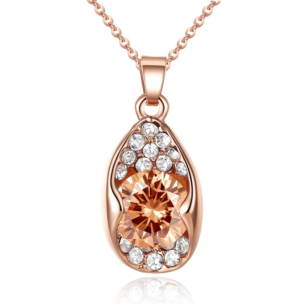 Shiny Side Fashion Jewelry Simple Style Rose Gold Plated