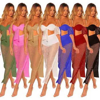

Beach Tunics Bikini Cover Up Dress Beachwear For Women 2019 Pareo Coverup Swimsuit Summer Blockbuster Female Sexy Hollow Lantern
