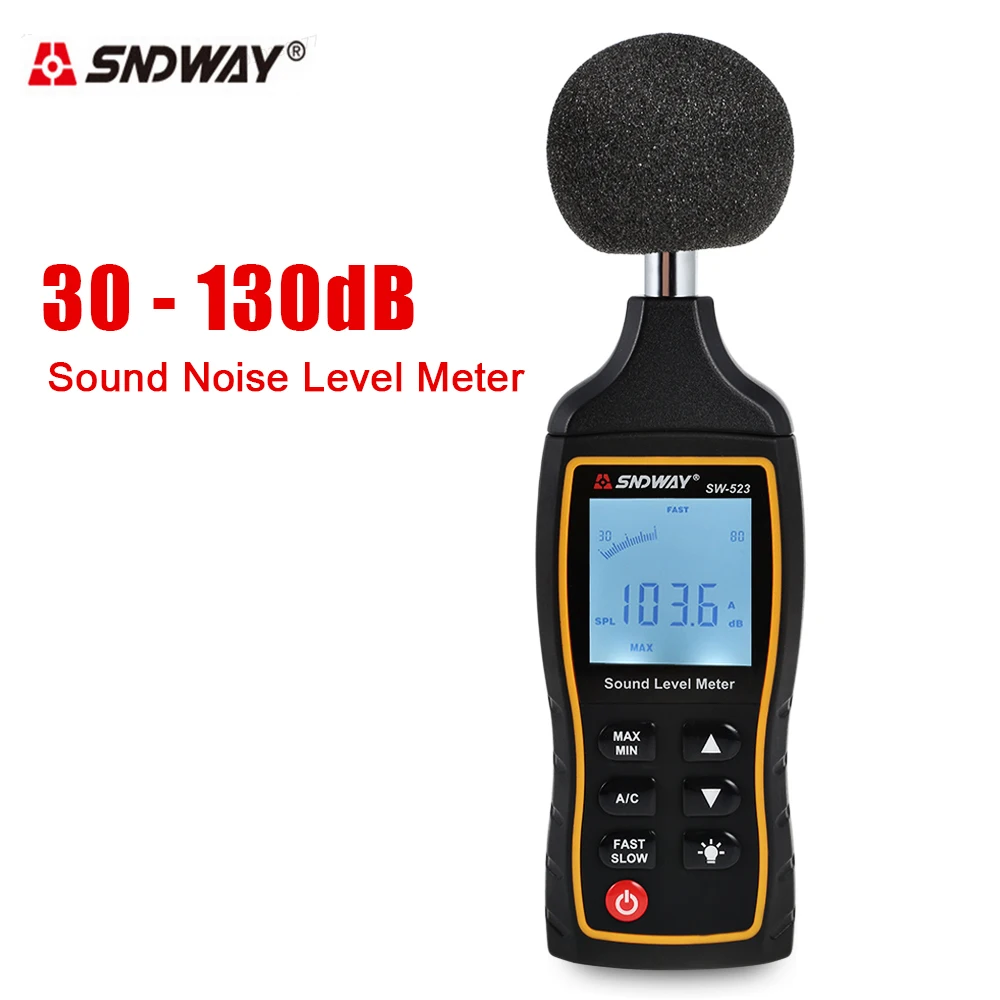 SNDWAY SW 523 цифровой измеритель уровня шума звуковой детектор ЖК дисплей