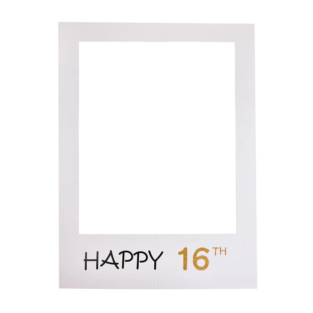 Happy Halloween 1/16/18/21/30/40/50/60th Photo Booth рамки с днем рождения; реквизит для фотокамер; с капюшоном с изображением День рождения украшения рамка для фотографий - Цвет: 16th