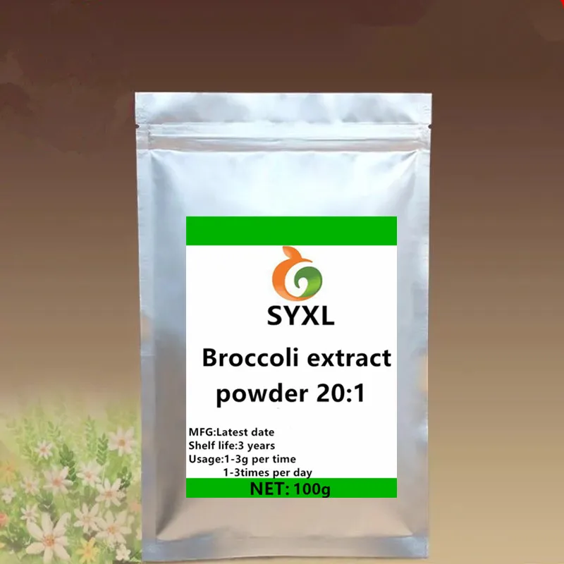 Высококачественный экстракт брокколи, порошок xi lan hua, содержащий очень высокую аскорбиновую кислоту антоцианина, Предотвращение рака - Цвет: 100g
