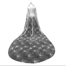 Блестящая длинная свадебная вуаль с блестками, свадебная вуаль, 3 метра, золото, белый