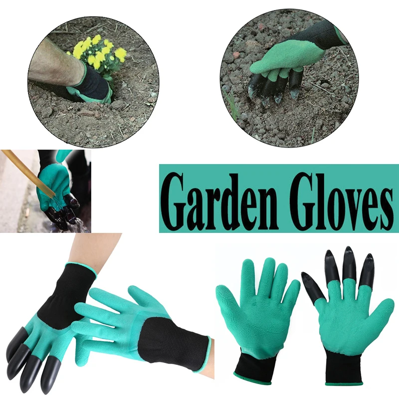 1 Pair Rubber Polyester Builders Garden Genie Gloves Gloves 4 ABS