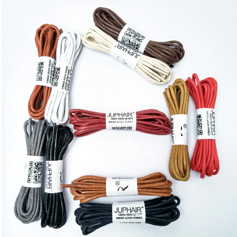 1 Pair 80-160 cm Waxed Cord Colored Shoelaces Leather Laces Shoe Loading Lace for Sports Canvas Sneaker Boots Shoes Cord  Unisex