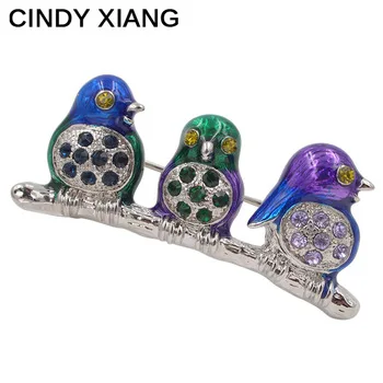 CINDY XIANG 3 Cute Enamel Birds Brooches Unisex Animal Brooch Pin Colorful Broches Dress Coat Accessories Badges Backpack Gift
