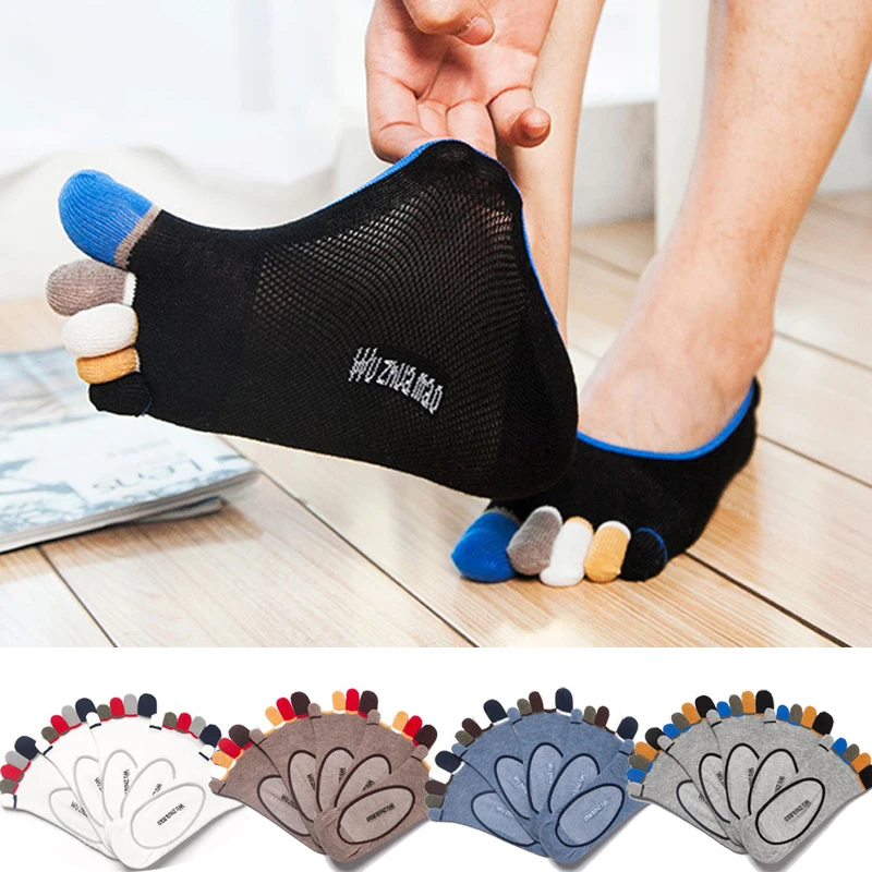 

Hot Man Accessories New 5 Pairs Finger Sock Summer Breathable Elastic Flexible Boat Toes Socks for Men Adult Boys Meias Male QMH
