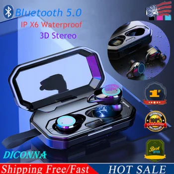 

V5 TWS Waterproof Bluetooth 5.0 Earbuds True Wireless Headset Deep Bass Twins Earphone In-Ear Sport Stereo Earphones Earbuds