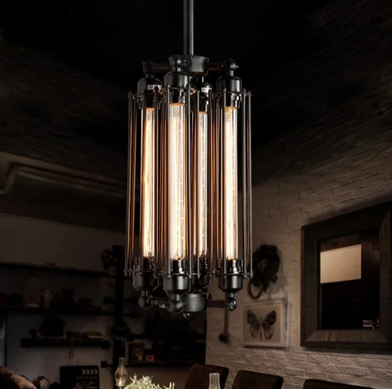Vintage Industrial Metal Steampunk  Chandelier Edison Bulb Pendant Hanging Lamp 