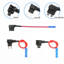 1 Uds 12V MINI portafusibles medio pequeño add-a-circuito adaptador de fusible ATM APM portafusibles de cuchilla para coche SUV agregar circuitos DIY