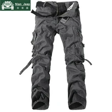 Брендовые военные брюки-карго, мужские Модные свободные однотонные брюки с несколькими карманами, высокое качество, мужские длинные брюки для улицы, большие размеры 40 42, джоггеры