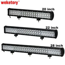 weketory 5D 20 22 28 inch 210W 240W 300W LED Work Light Bar for Tractor Boat OffRoad 4WD 4×4 Truck SUV ATV Combo Beam