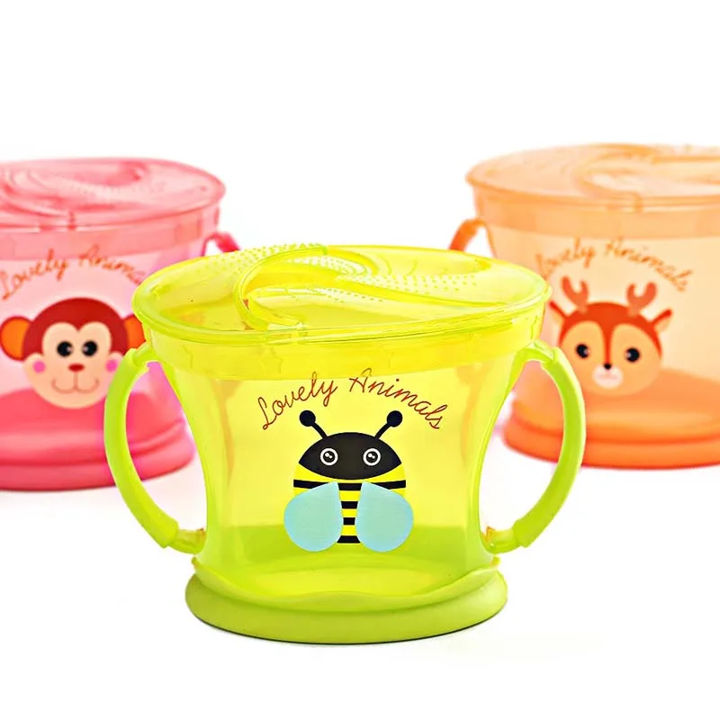 Для малышей и детей постарше снэк-уловитель чашки безопасным миски для снеков-непроливайки снэк-Стаканчики посуда Детская кружка для Кормления Чаша