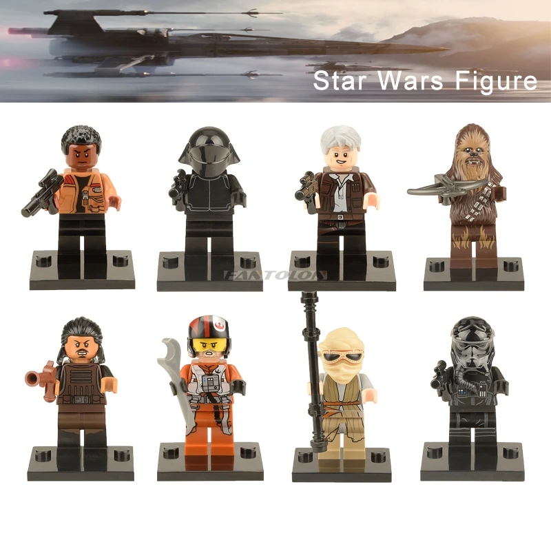 

Force Awakens Legoingly Star Wars Tie Fighter Pilot Rey Chewbacca Han Solo Finn Stormtrooper Building Blocks Starwars Toys