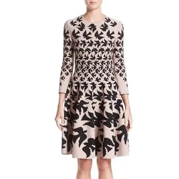 

Elegant Long Sleeve Bandage Dress 2018 New Arrival Women O Neck Pleated Midi Fashion Sumemr Celebrity Party Dresses Dropshipping