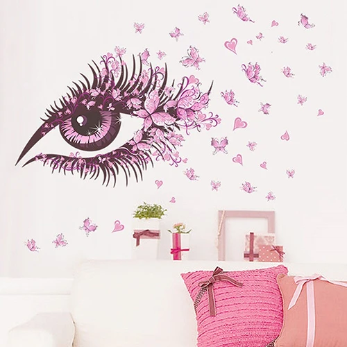 Romantic Beautiful Eye Butterfly Heart Home Decor Mural ...