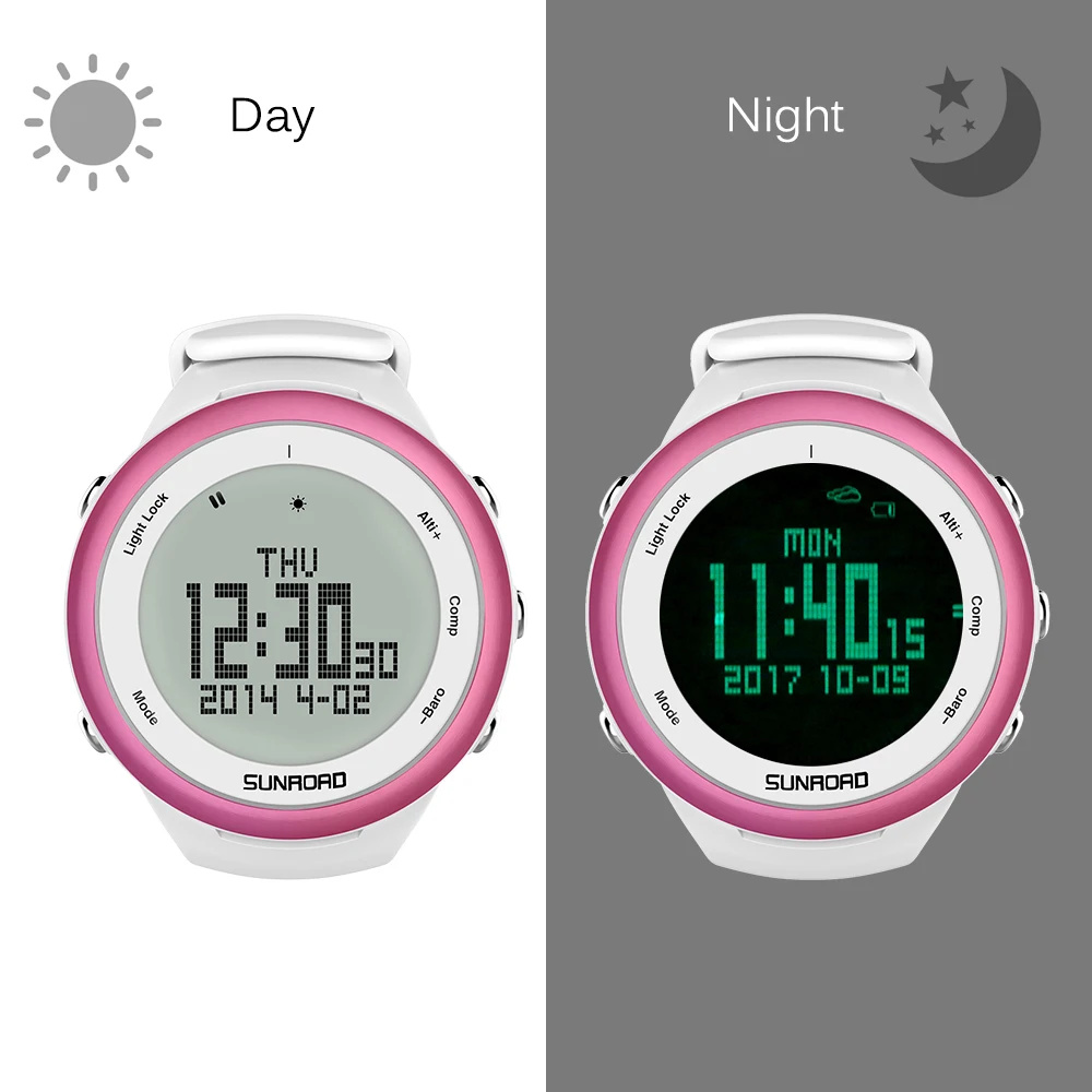 SUNROAD многофункциональный открытый цифровой спортивные часы компас/шагомер/высотомер/барометр восхождение Бег Прогулки наручные часы