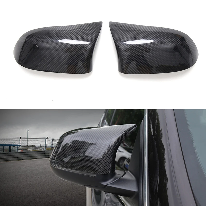 

2x Genuine Carbon Fiber Rearview Mirror Replace Cover Case For BMW X3 F25 15-17 & X4 F26 15-17 & X5 F15 14-17 & X6 F16 15-17 car