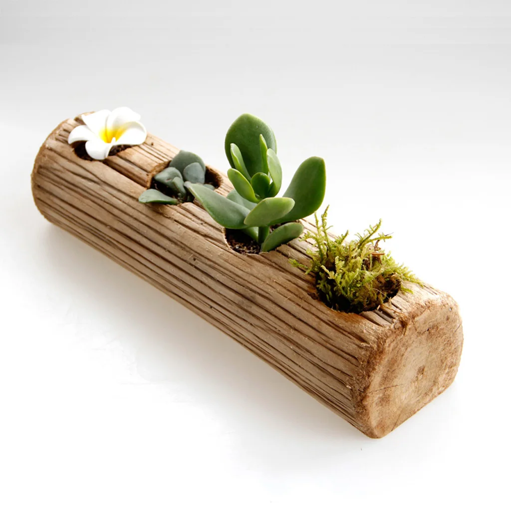

Multiaperture Wooden Succulent Plants Pot Cactus Plant Pot Flower Pot Container Planter as Gifts for Friends Family Girlfriend