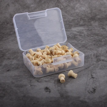 

80pcs particle size box shaped wood studs creative art picture nails painting lessons log wood studs