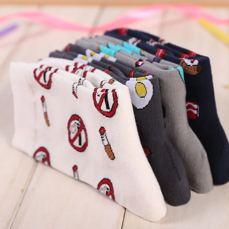 

1Pair Korean Men Creative Socks Fashion Character Cartoon Print Casual Autumn Winter Cotton Socks P052
