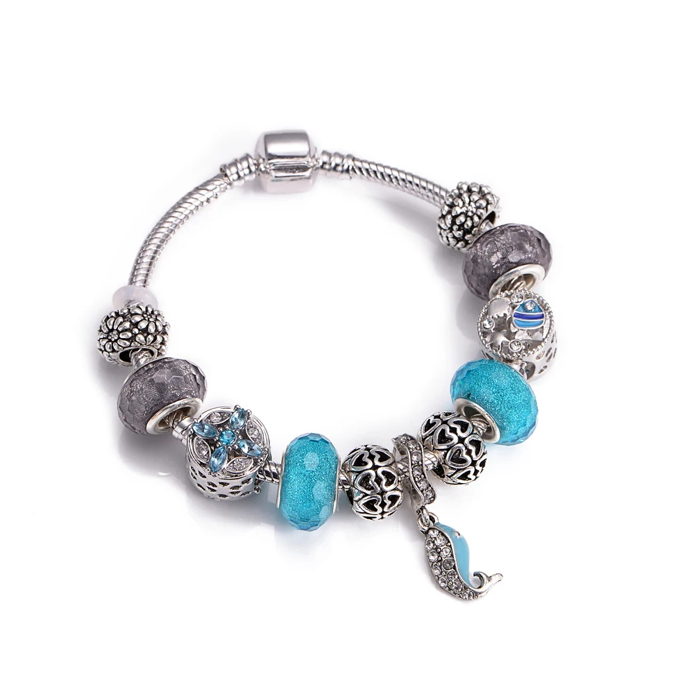 

Christmas DIY Charm Bracelet Apples Heart Pendant Bracelet for Women Jewelry Christmas Eve Gift BZ292